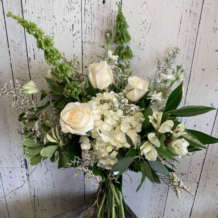 pastel coloured flower bouquet